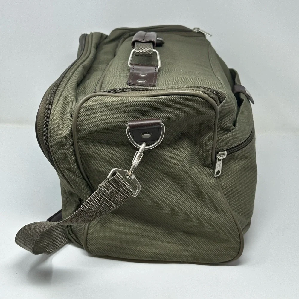 Vintage American Tourister 14”x10”x7” Luggage Carry On Duffle Bag Green Z2
